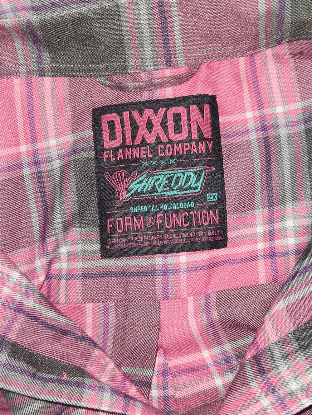 Dixxon "Shreddy" Pink Plaid Button-Up